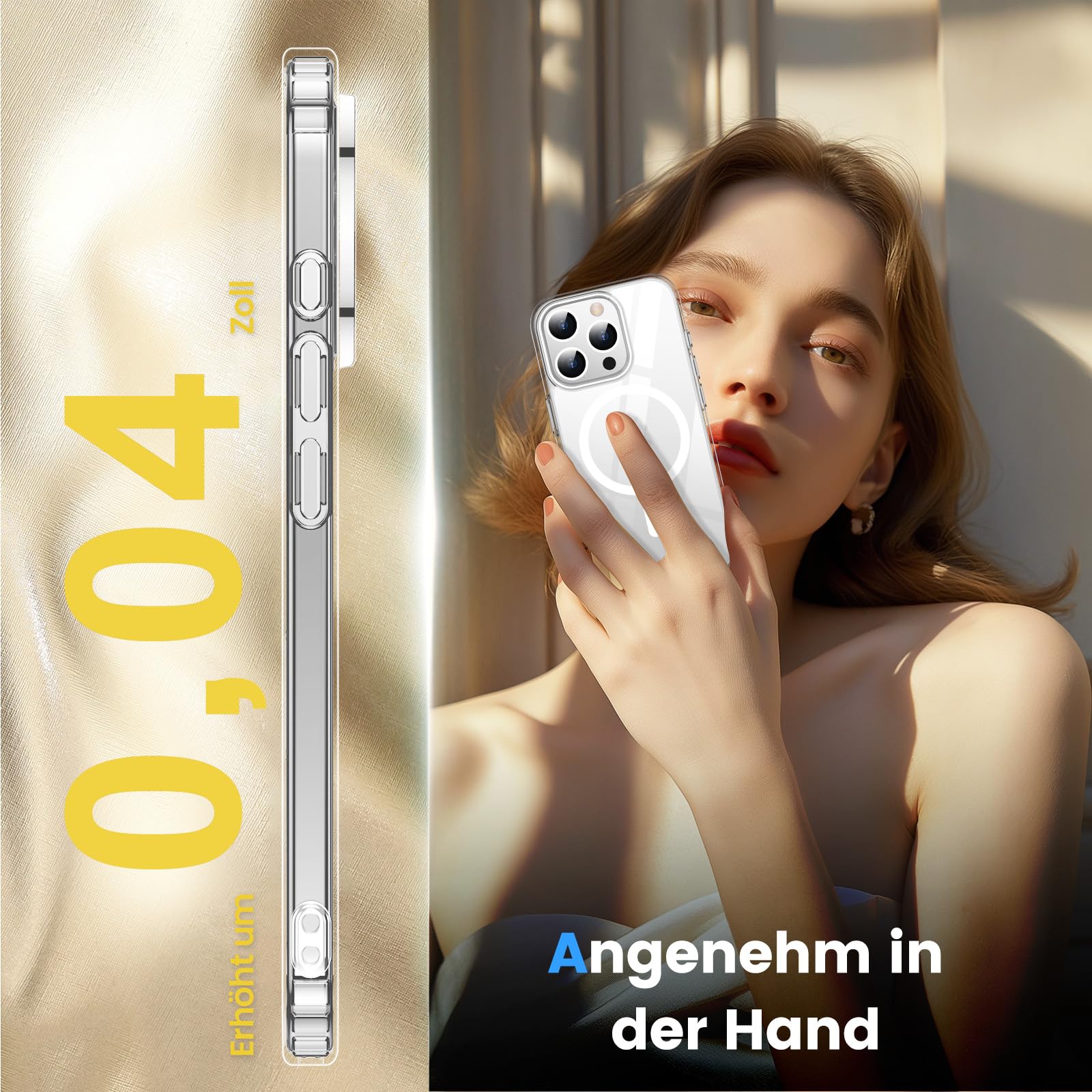 Onestyle iPhone 16 Pro Max Hülle MagSafe klar mit Folie