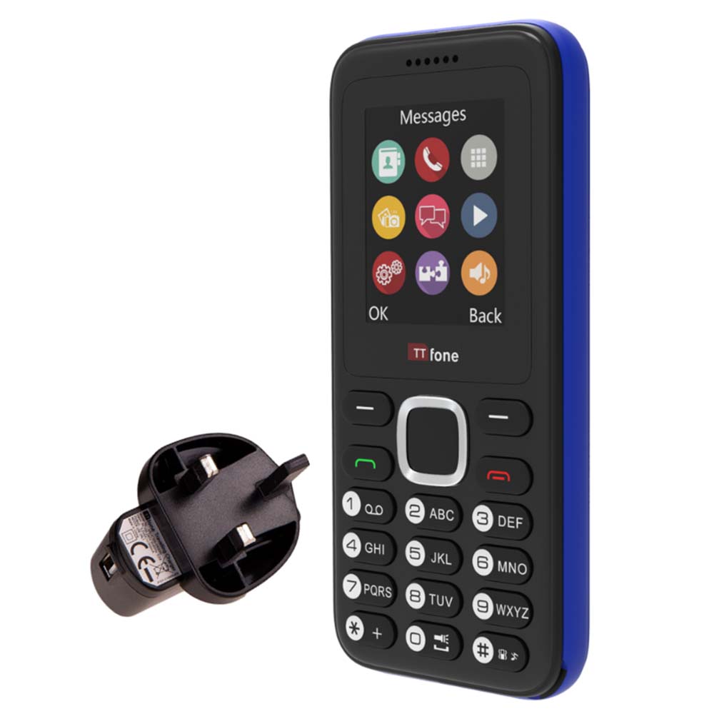 TTfone TT150 Tastenhandy Blau mit Netzteil Dual SIM
