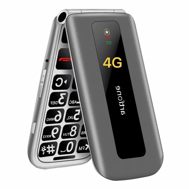 Artfone F30 Klapphandy 4G silbergrau Notruftaste
