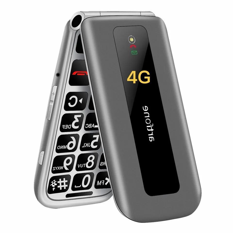 Artfone F30 Klapphandy 4G silbergrau Notruftaste