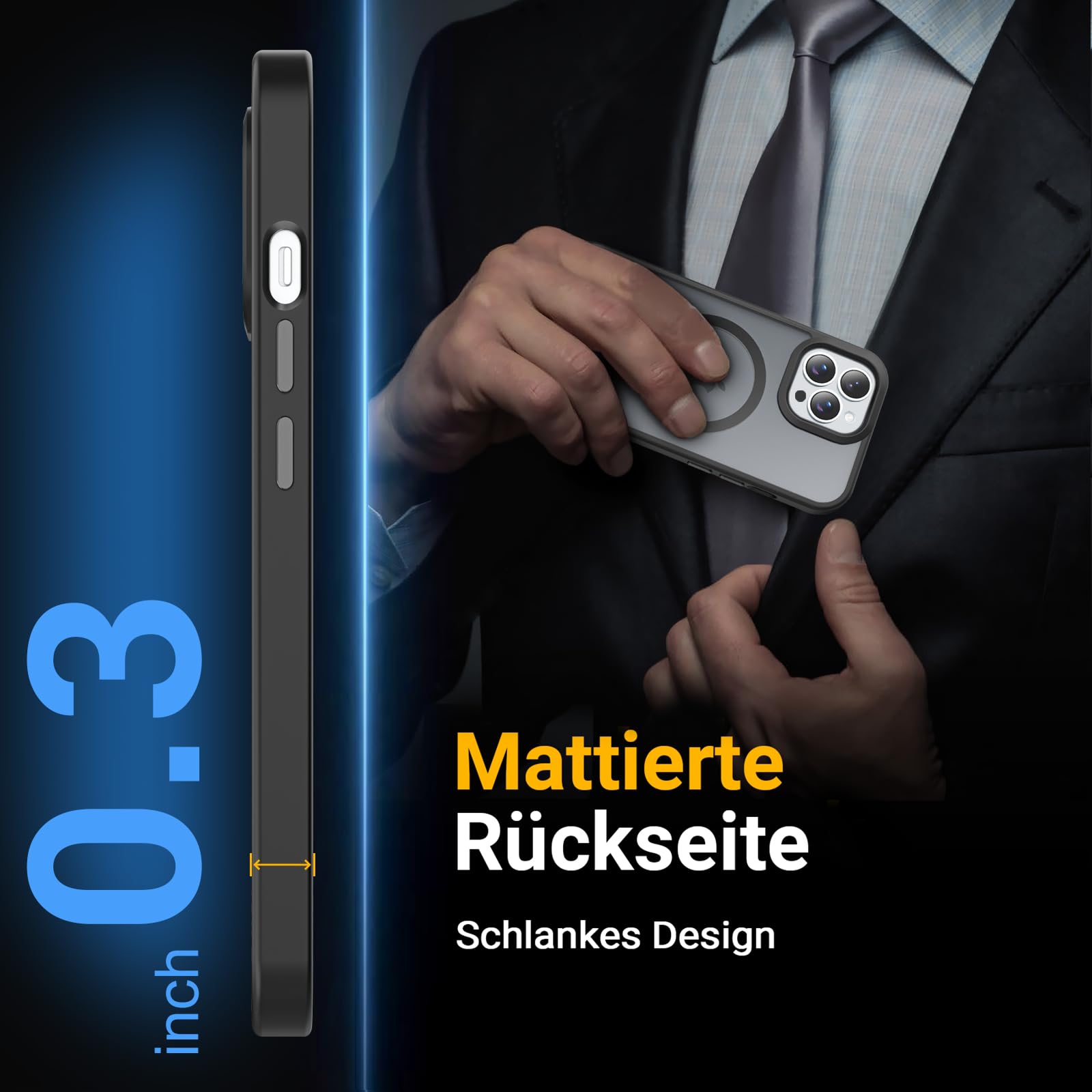 Onestyle iPhone 13 Pro Hülle schwarz MagSafe matt