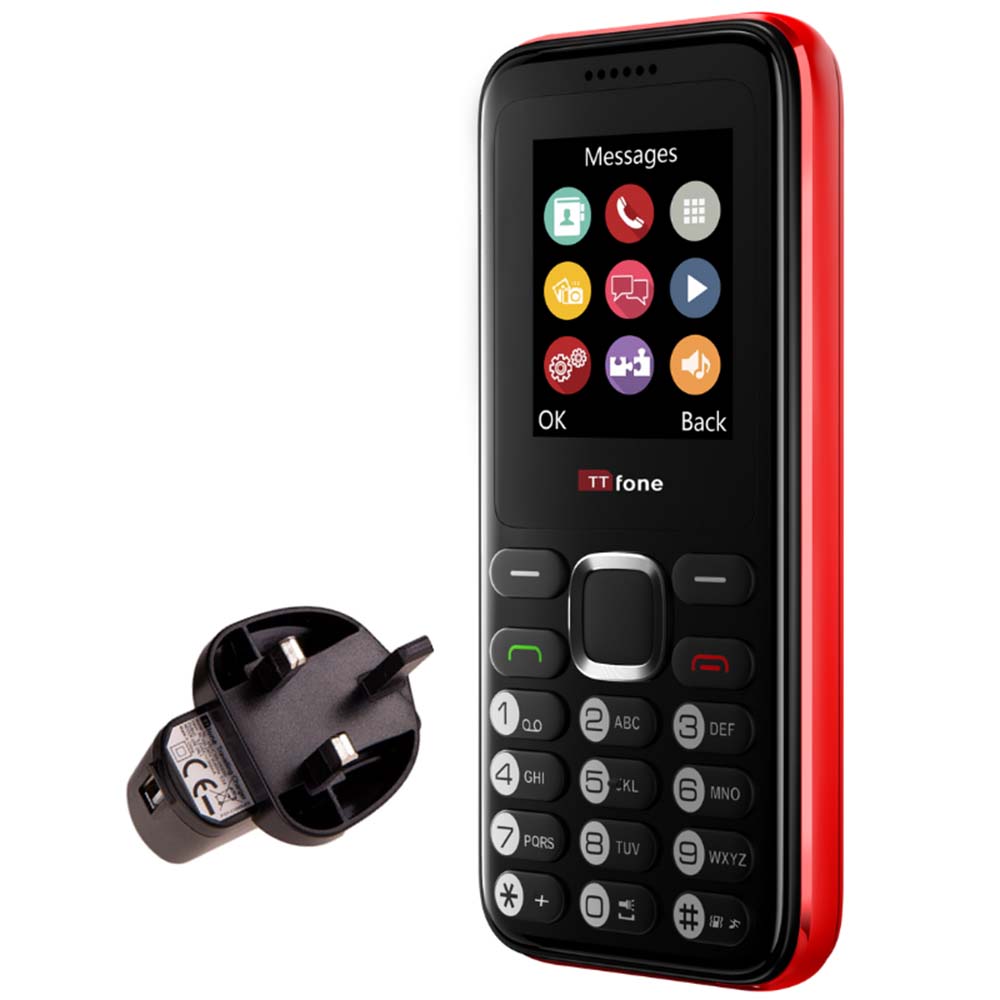 TTfone TT150 Tastenhandy Rot mit Netzteil Dual SIM