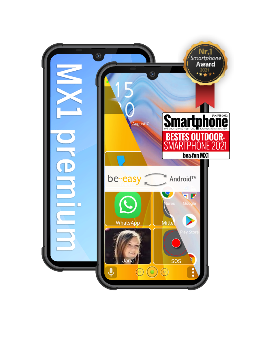 Bea-fon Smartphone MX1 premium Outdoor IP68 Notruftaste