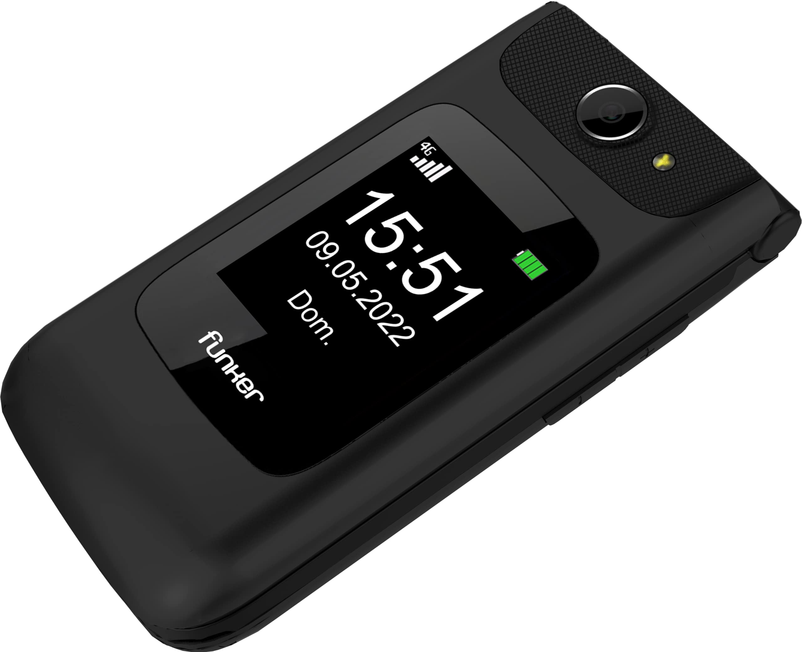 Funker C200 Comfort 4G Klapphandy Schwarz mit Notruftaste
