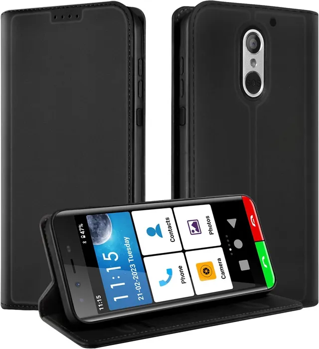 Artfone Smart_500 Handyhülle Klapphülle Schwarz Leder