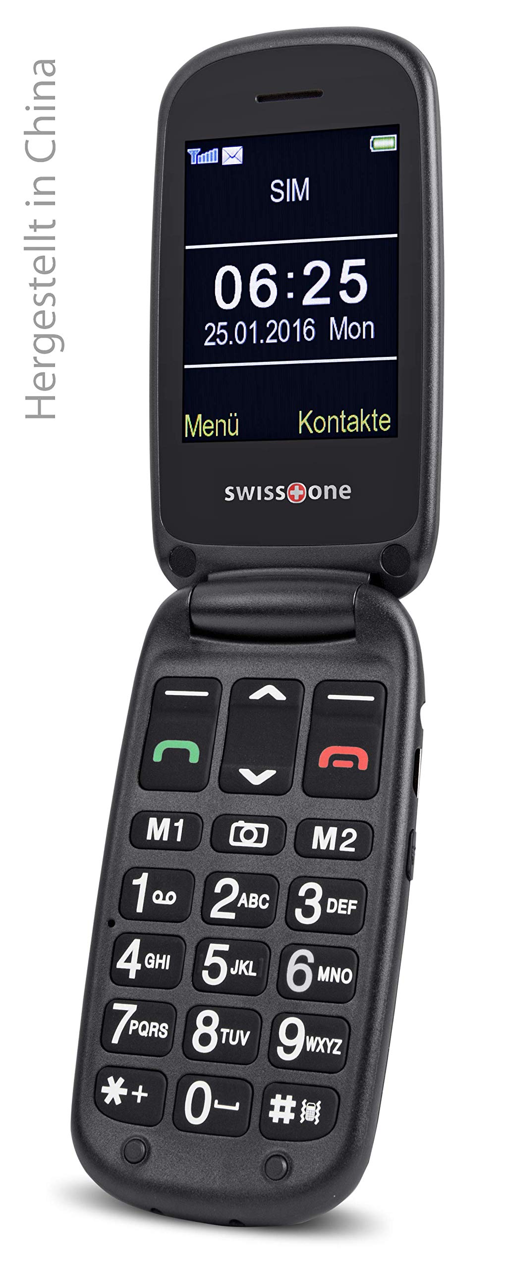 Swisstone BBM 625 Klapphandy Rot mit Ladestation Notruftaste