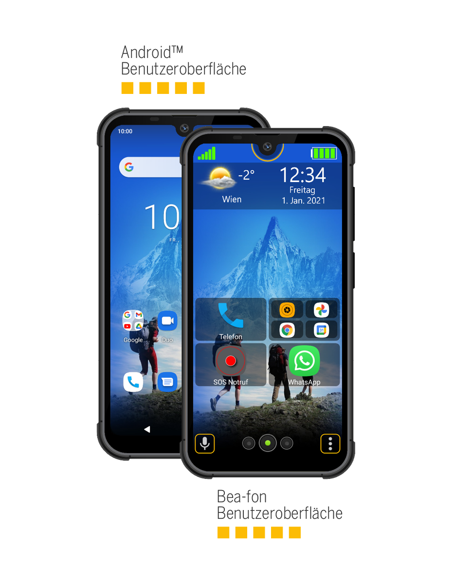Bea-fon Smartphone MX1 premium Outdoor IP68 Notruftaste