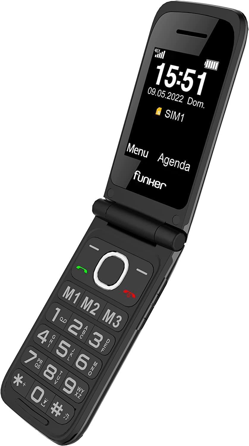 Funker C200 Comfort 4G Klapphandy Schwarz mit Notruftaste