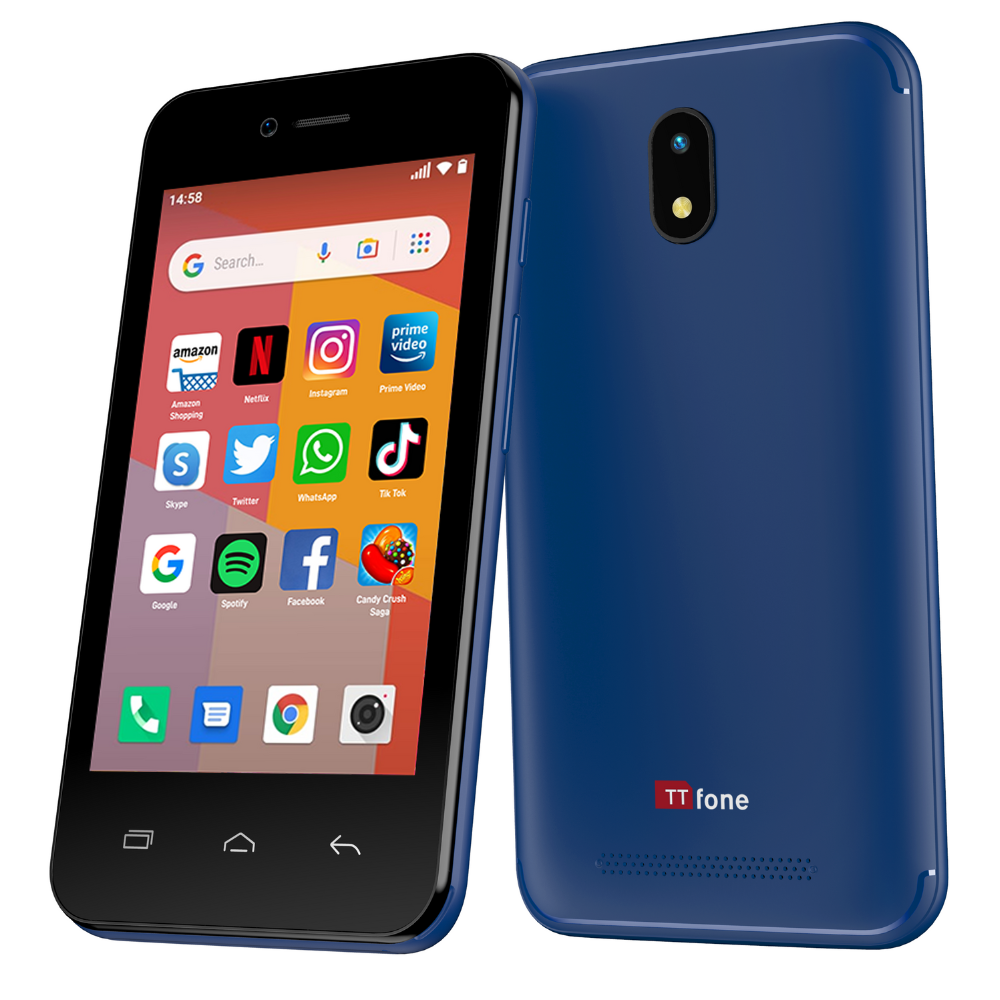 TTfone TT20 Smartphone 4 Zoll Dual SIM blau gebraucht