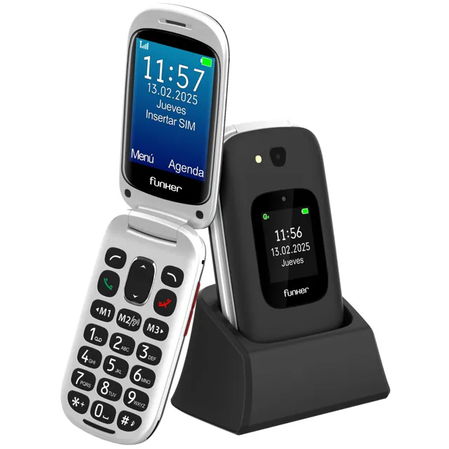 Funker Max E350 Klapphandy 4G Notruftaste Ladestation