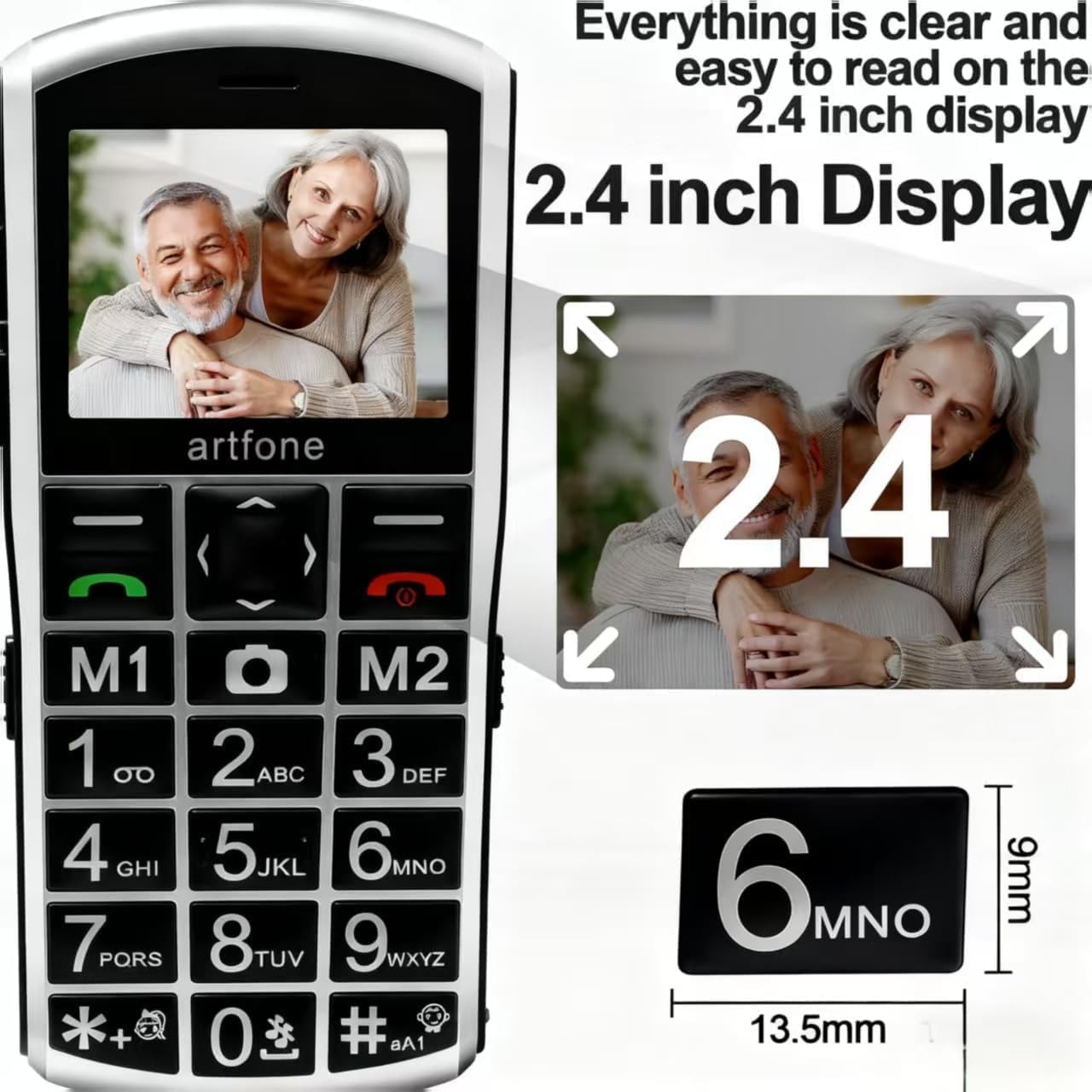 Artfone A400 Tastenhandy große Tasten 4G SOS Ladestation 1800mAh