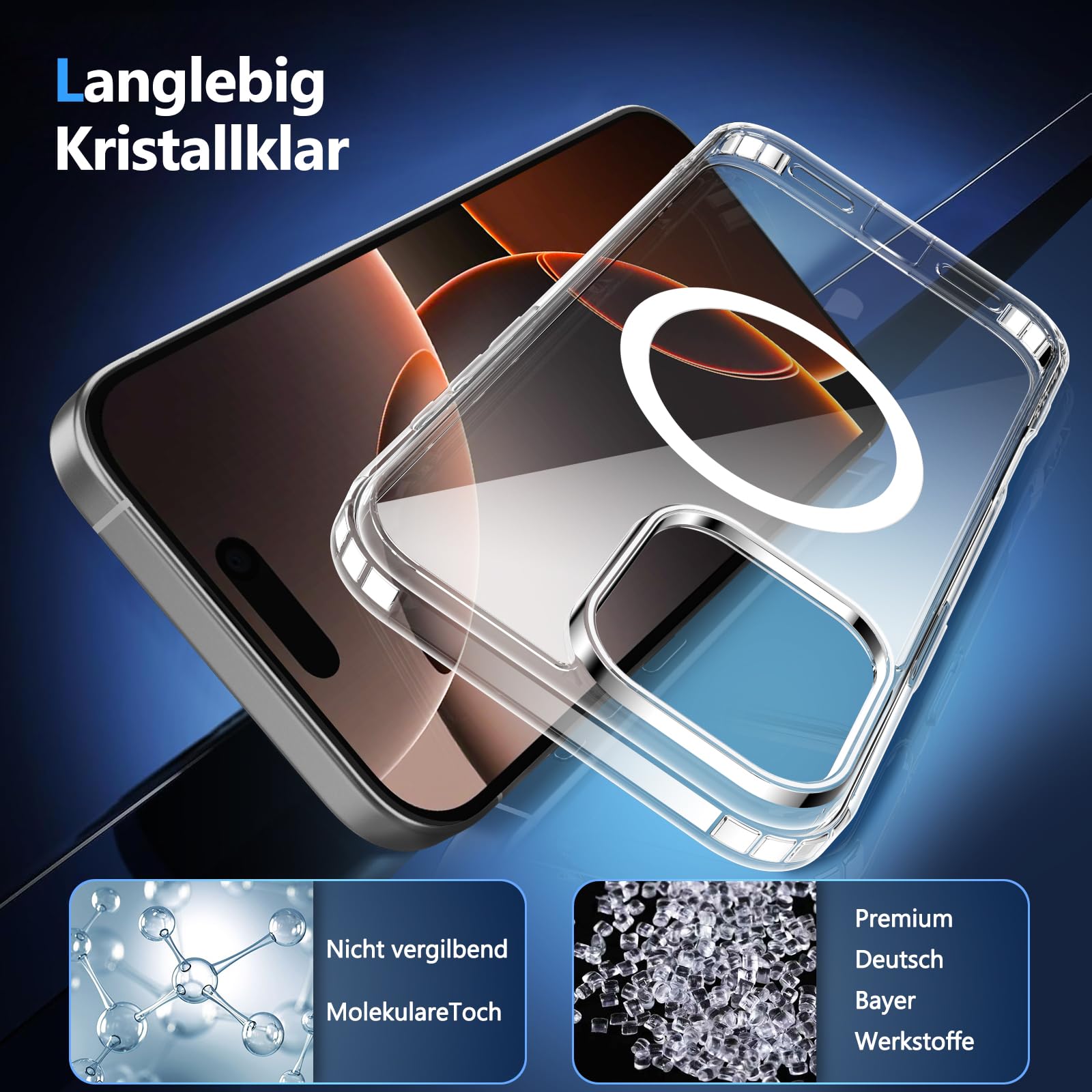 Onestyle iPhone 16 Pro Max Hülle MagSafe klar mit Folie