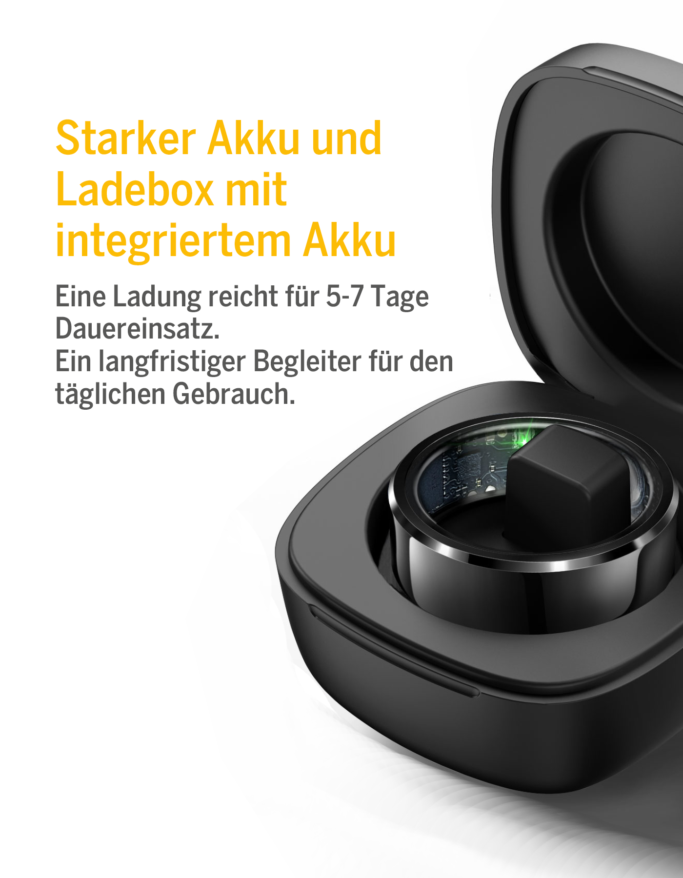 Bea-fon SR6 Smart Ring schwarz Größe 10 mit Ladebox