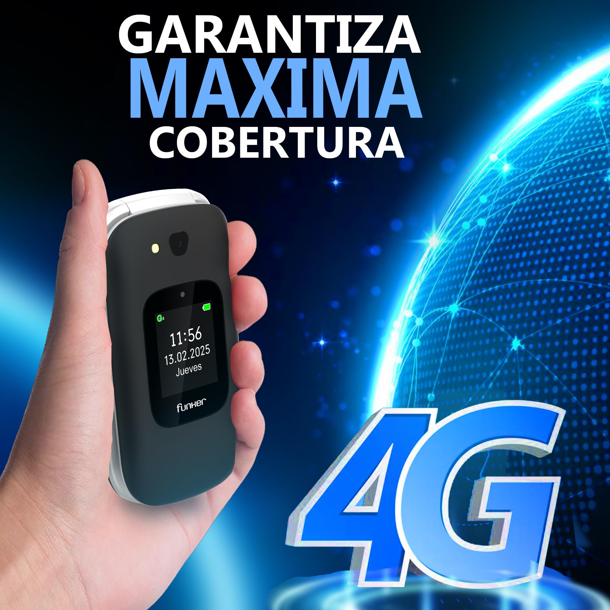 Funker Max E350 Klapphandy 4G Notruftaste Ladestation