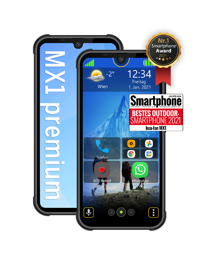 Bea-fon Smartphone MX1 premium Outdoor IP68 Notruftaste