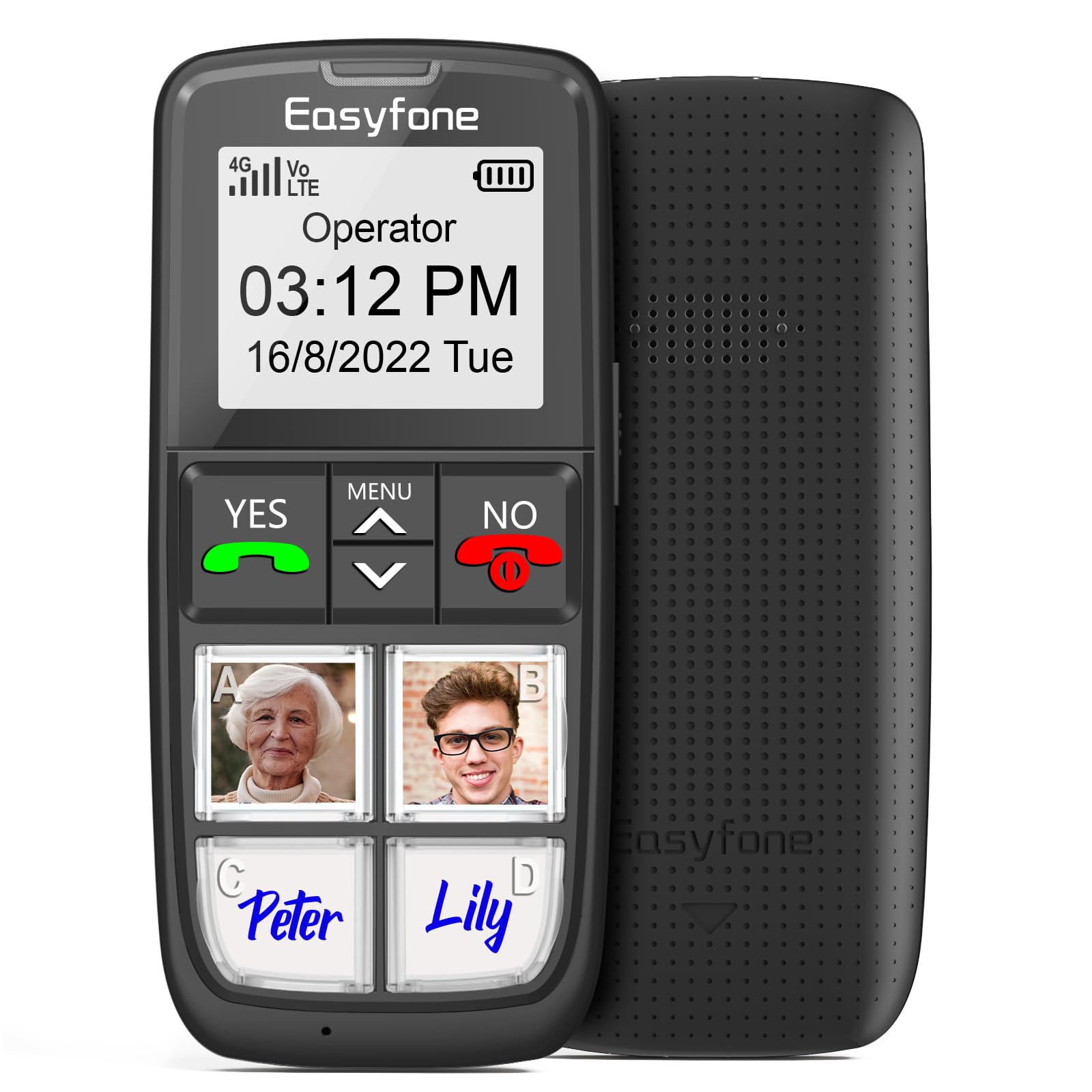 Easyfone T6 Seniorenhandy schwarz mit Bildtasten und 4G