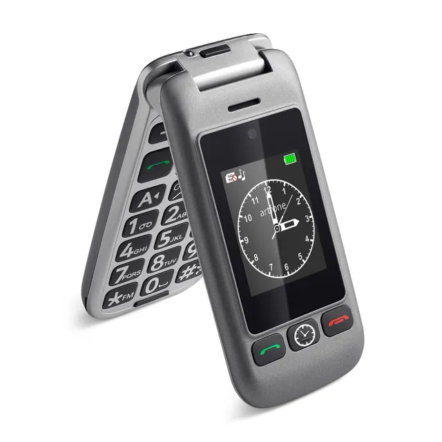 Artfone Senior G6 Klapphandy 4G grau Ladestation Notruftaste