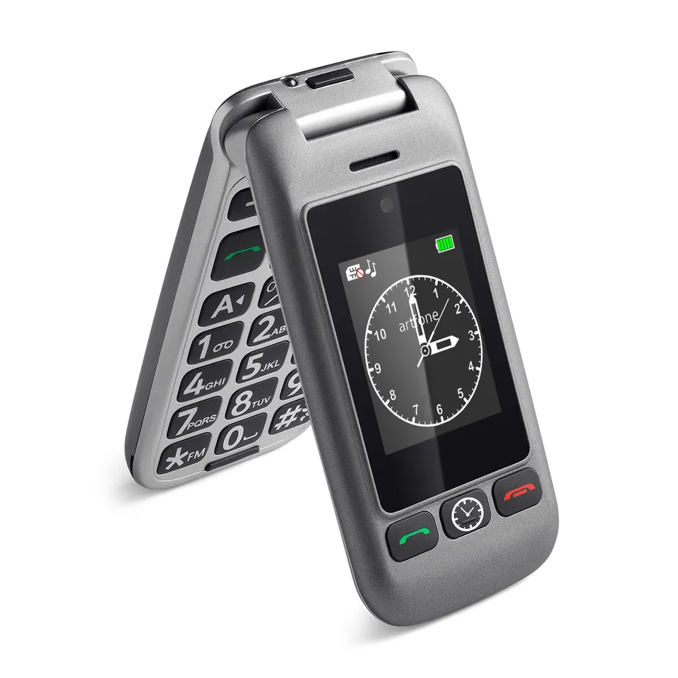 Artfone Senior G6 Klapphandy 4G grau Ladestation Notruftaste