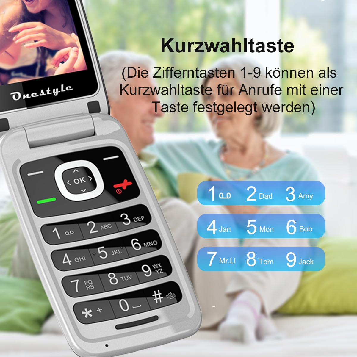 Onestyle GSM Silver Plus Klapphandy mit SOS-Taste 4G