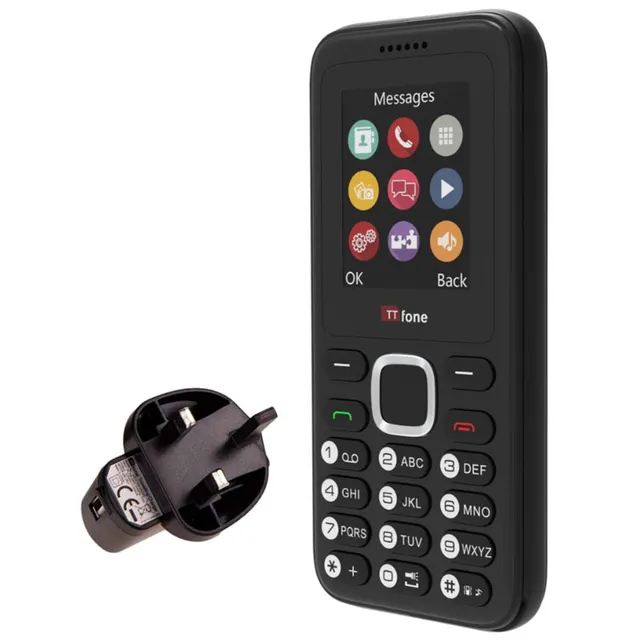 TTfone TT150 Tastenhandy schwarz Dual SIM EE Netzteil