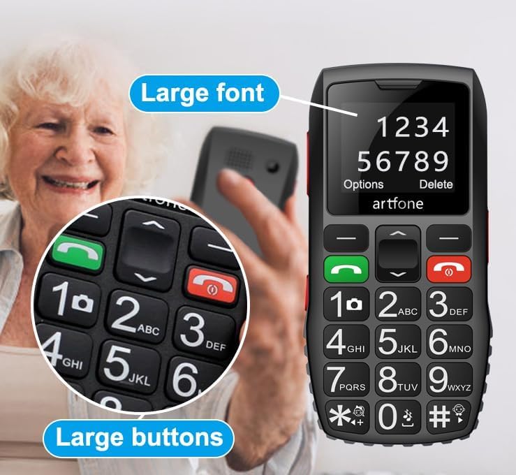 Artfone C1 Tastenhandy große Tasten SOS-Taste Dual SIM 1800mAh