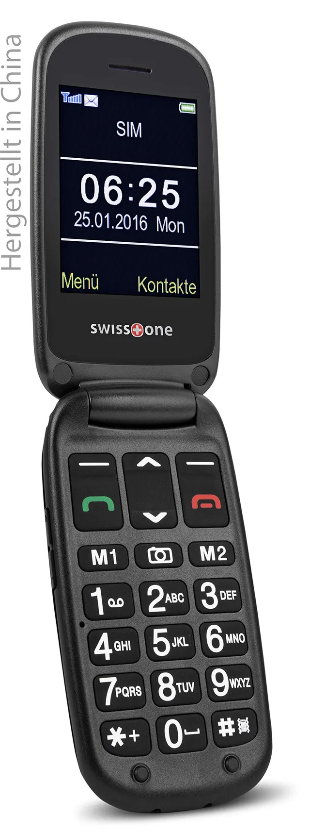 Swisstone BBM 625 Klapphandy Rot mit Ladestation Notruftaste
