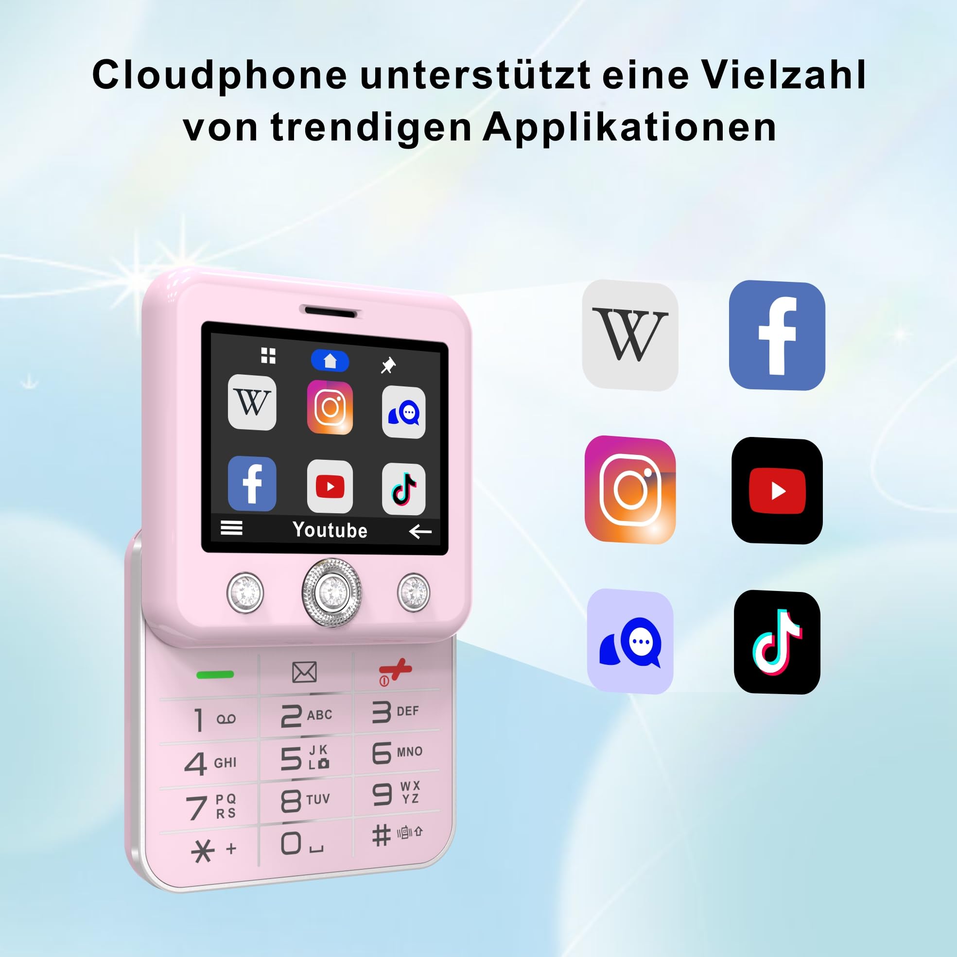 Onestyle GSM Diamond Tastenhandy weiß mit Notruftaste 4G