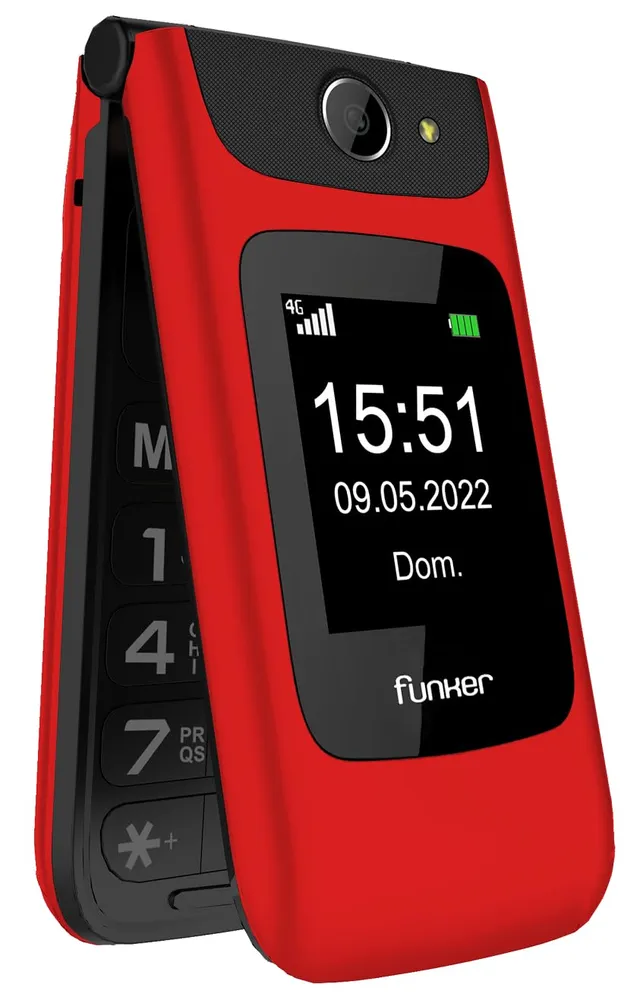 Funker C200 Comfort Klapphandy 4G rot Notruftaste