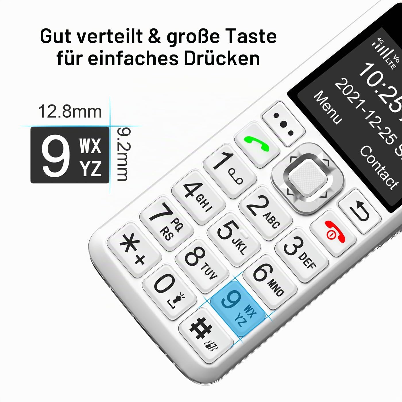Easyfone T200 4G Tastenhandy weiß Notruftaste
