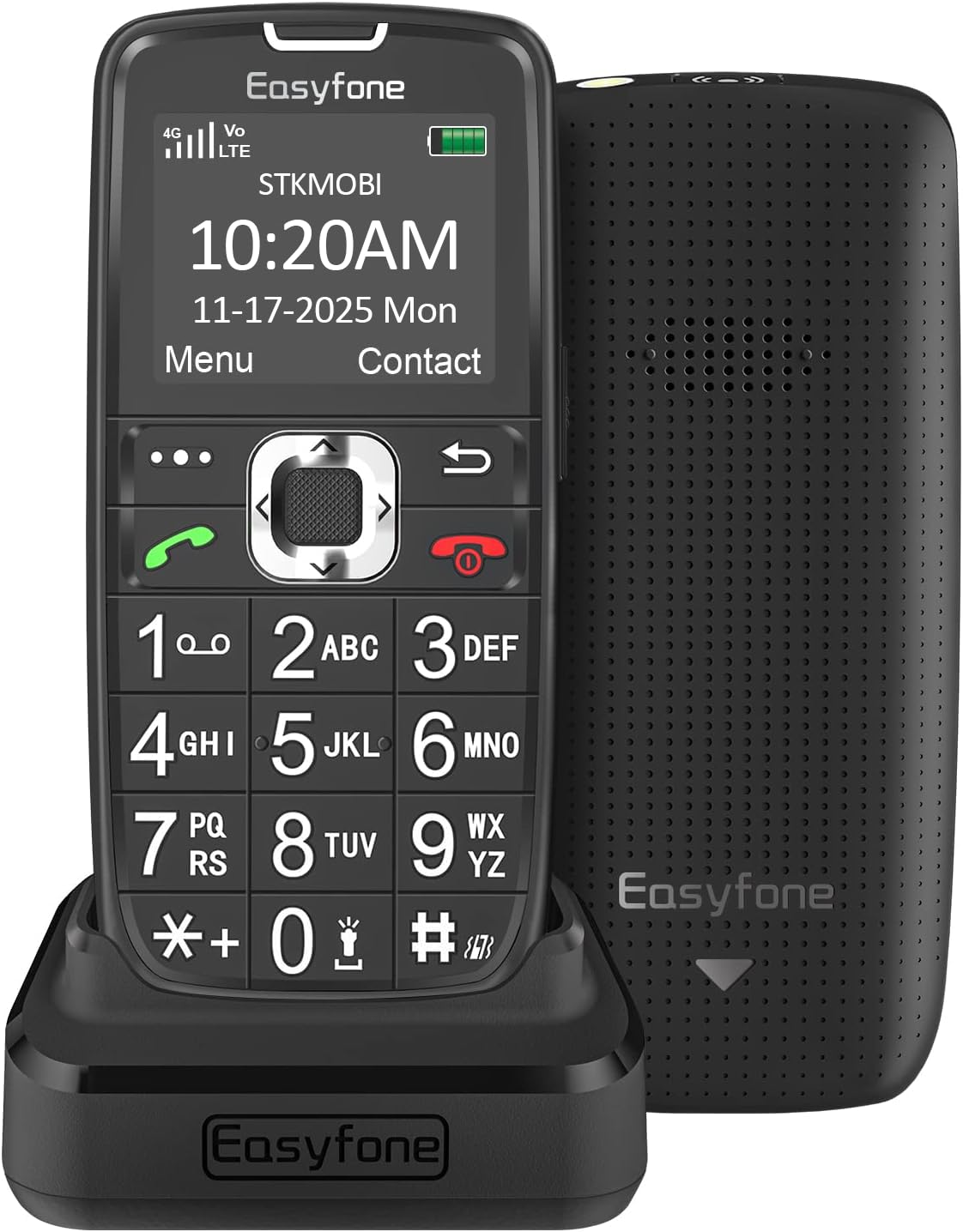 Easyfone Prime-A6 4G Tastenhandy Schwarz mit Ladestation