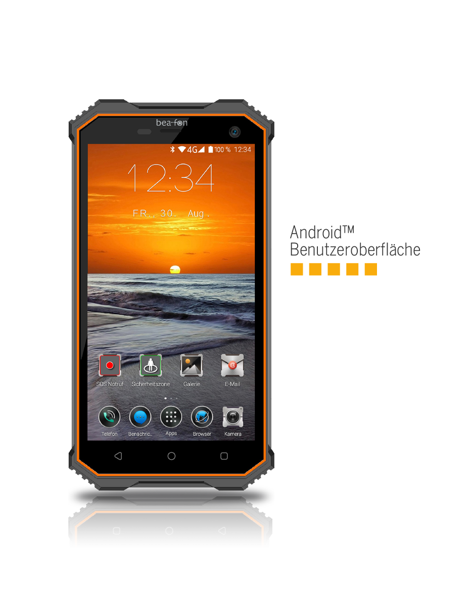 Bea-fon X5 premium Outdoor Smartphone IP68 SOS