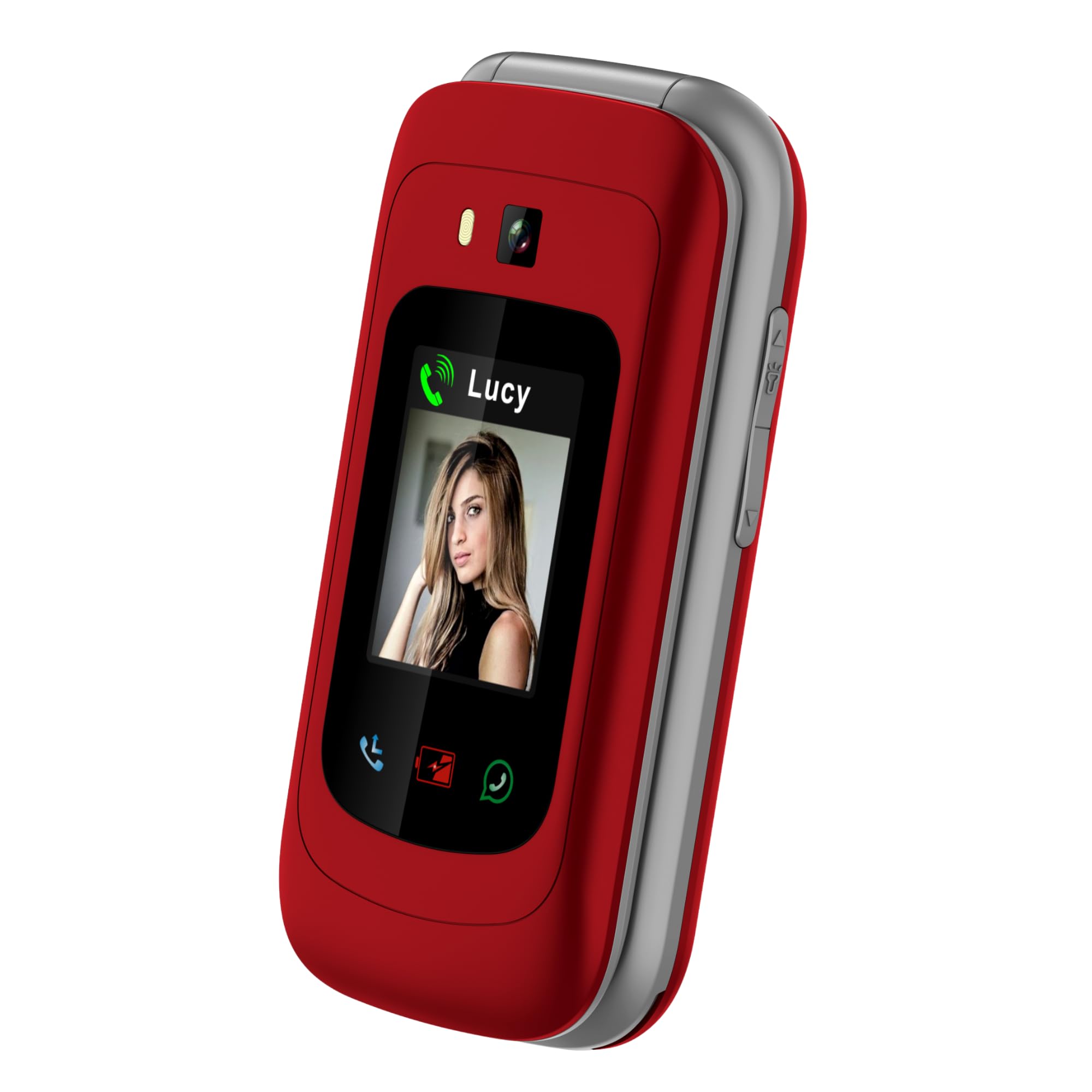 Funker E480 Klapphandy rot mit Ladestation und Notruftaste