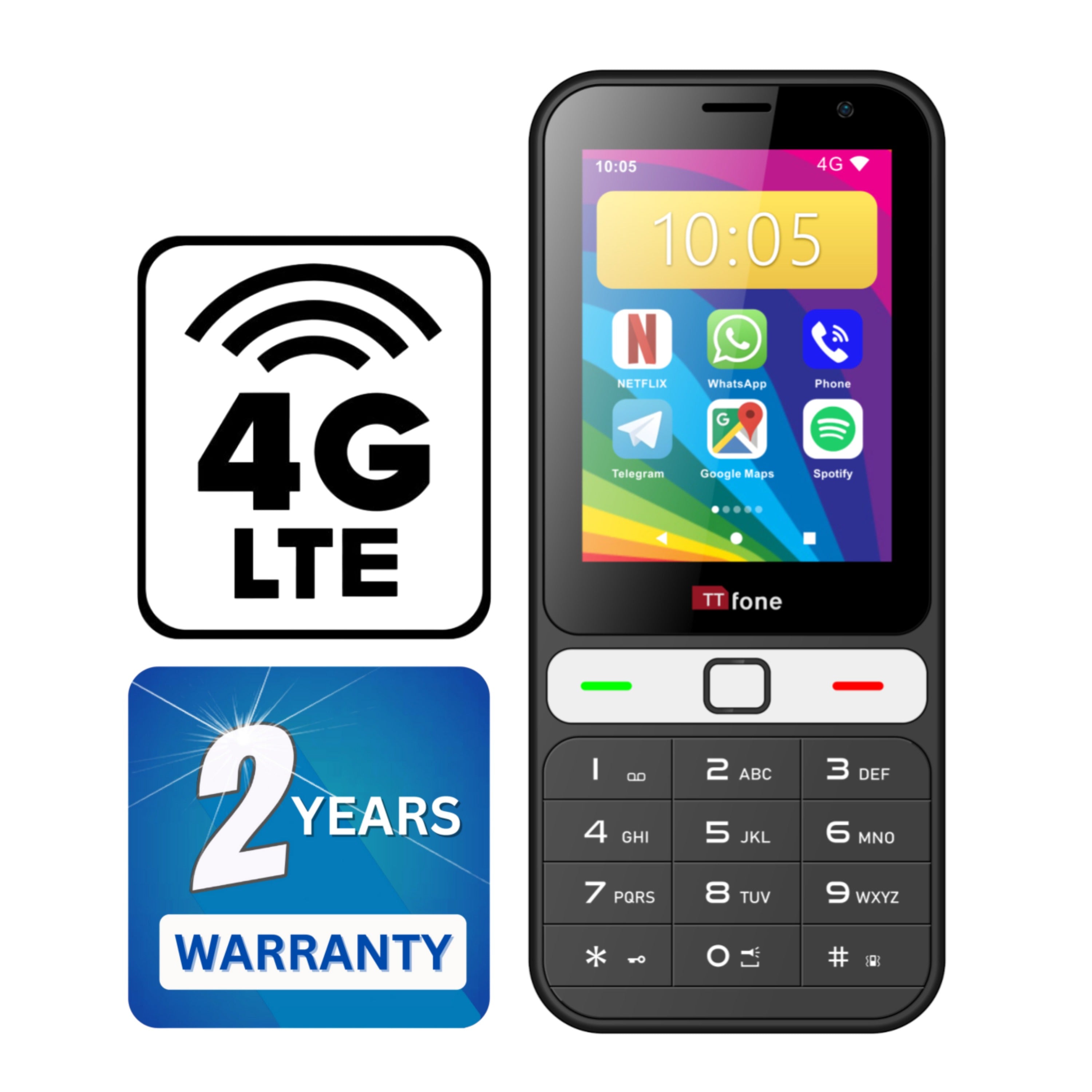 TTfone Mobile TT280 4G Tastenhandy Touchscreen Dual-SIM