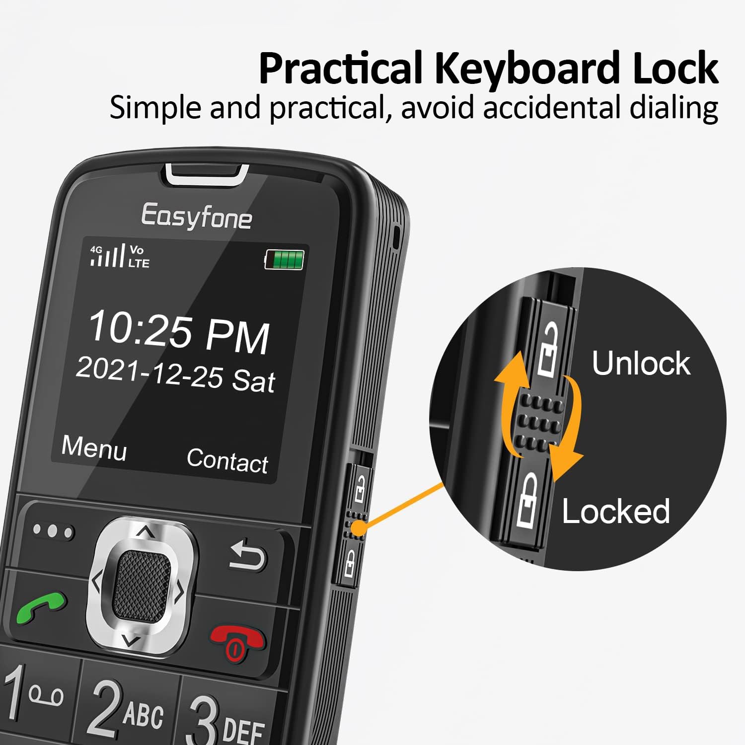 Easyfone Prime-A6 4G Tastenhandy Schwarz mit Ladestation
