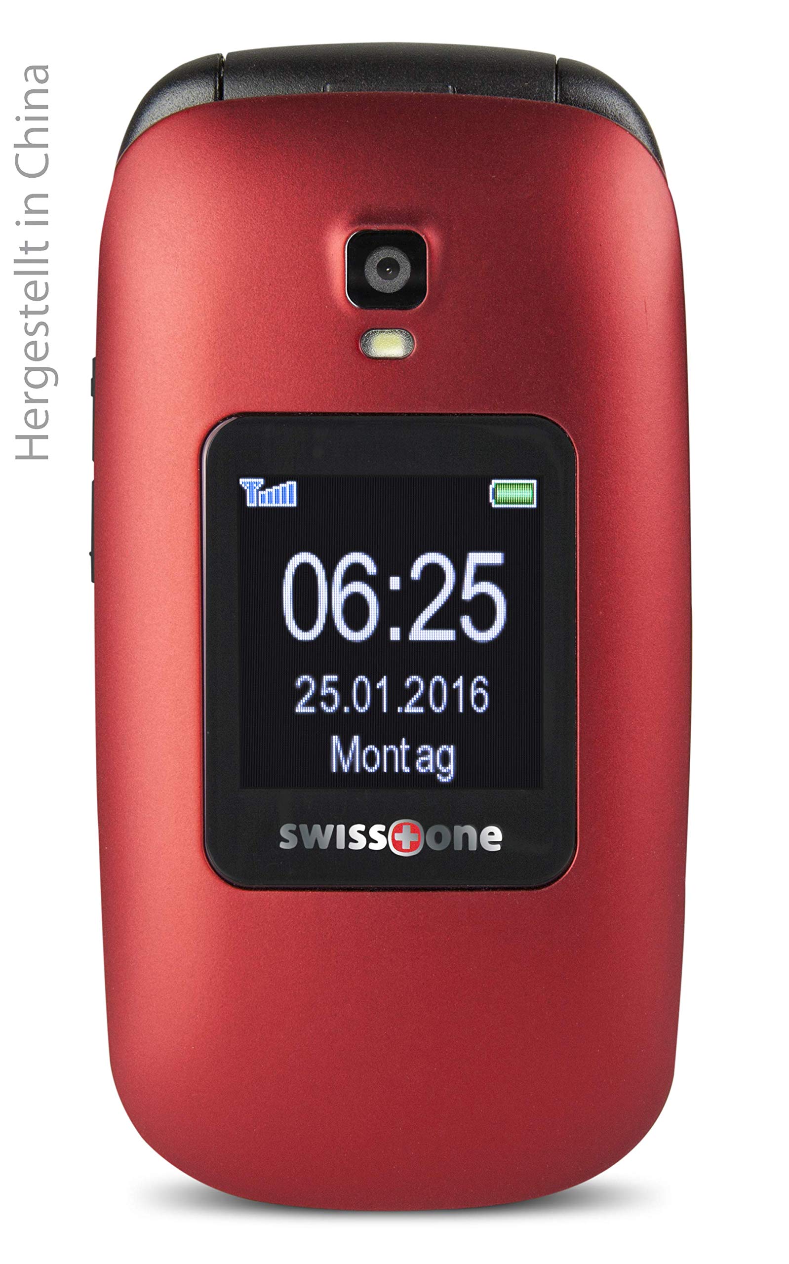 Swisstone BBM 625 Klapphandy Rot mit Ladestation Notruftaste