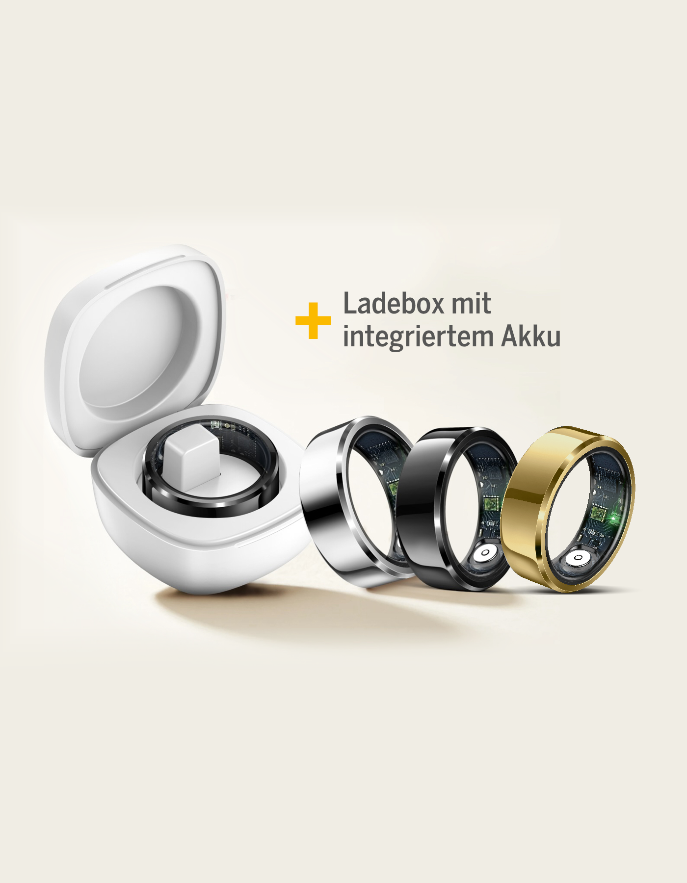Bea-fon SR6 Smart Ring schwarz Größe 10 mit Ladebox