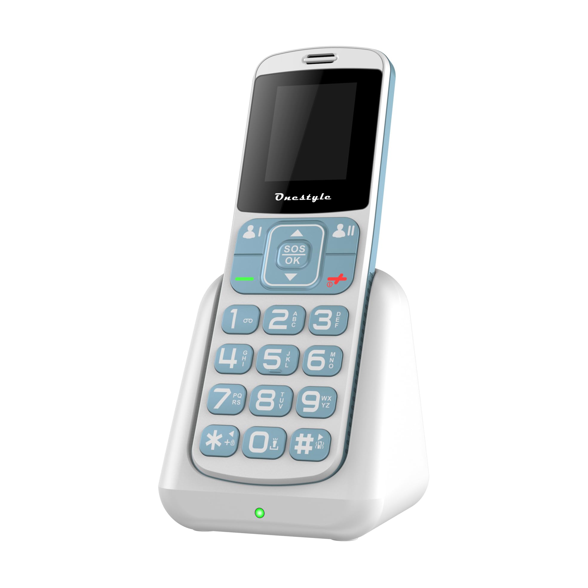 Onestyle GSM Silver II Tastenhandy große Tasten Schwarz mit Ladestation