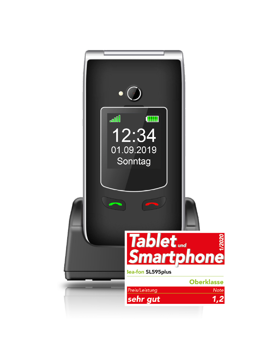 Bea-fon Silver Line SL595plus Klapphandy mit Ladestation