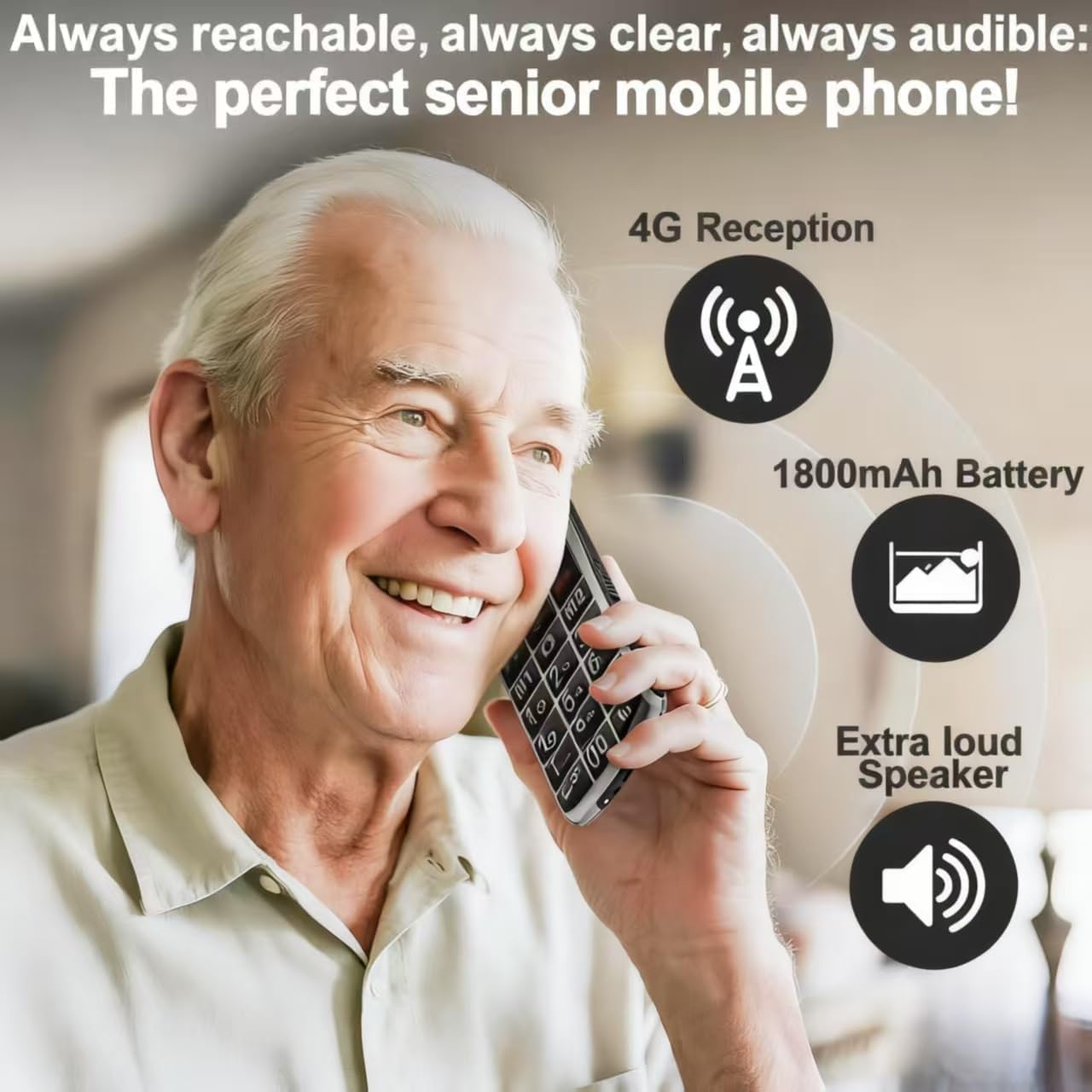 Artfone A400 Tastenhandy große Tasten 4G SOS Ladestation 1800mAh