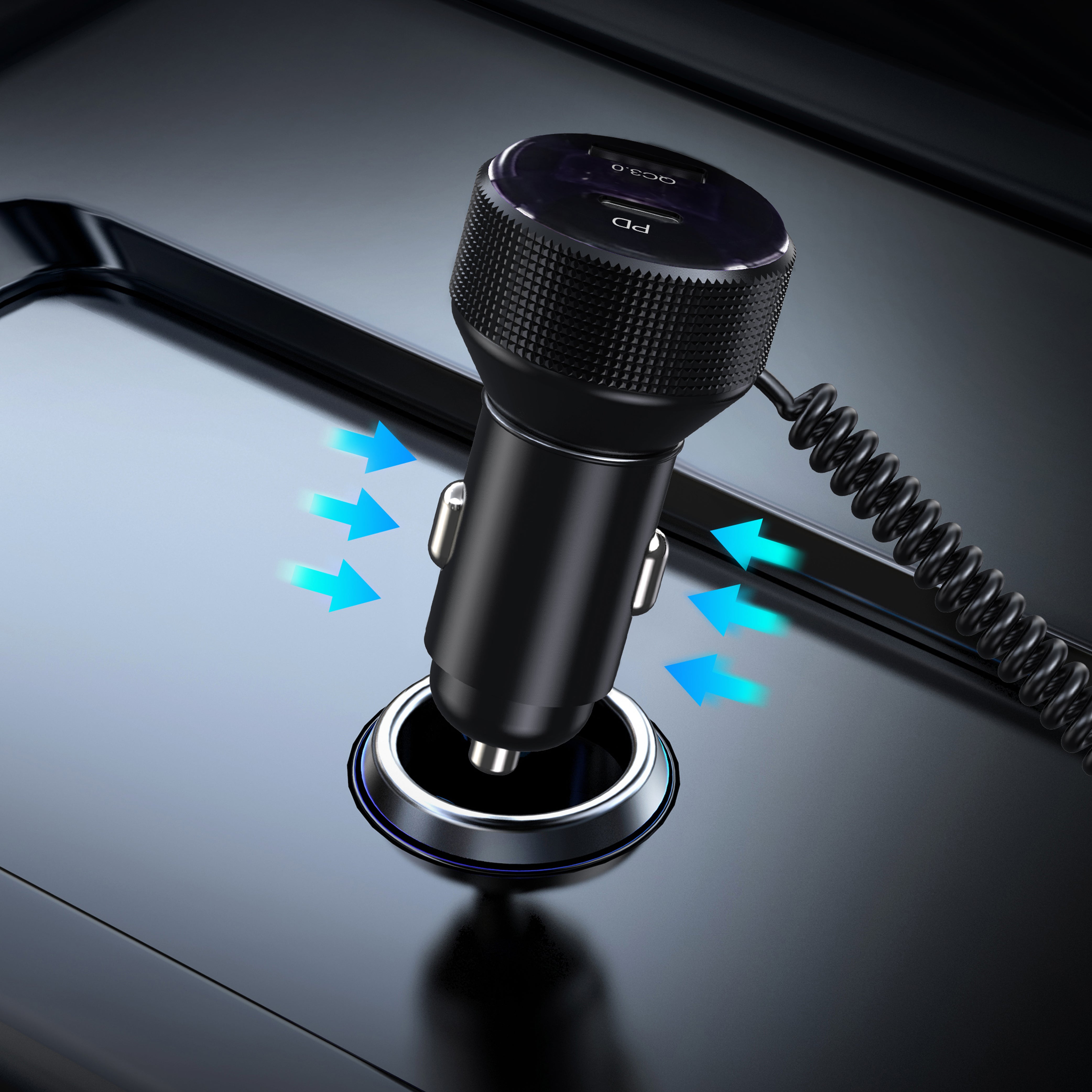 TTfone TTK18 Autoladegerät 12V Micro-USB Type-C