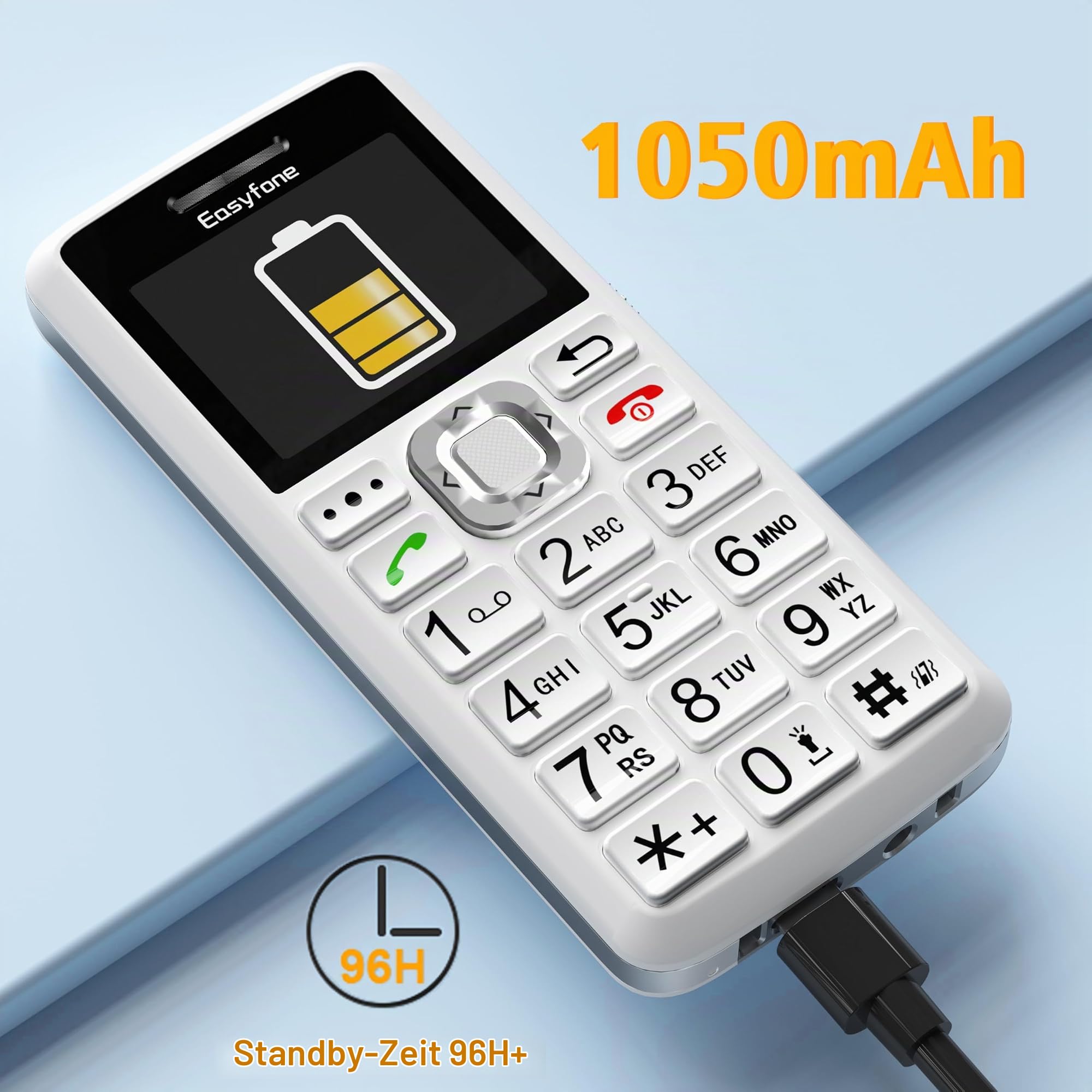 Easyfone T200 4G Tastenhandy weiß Notruftaste