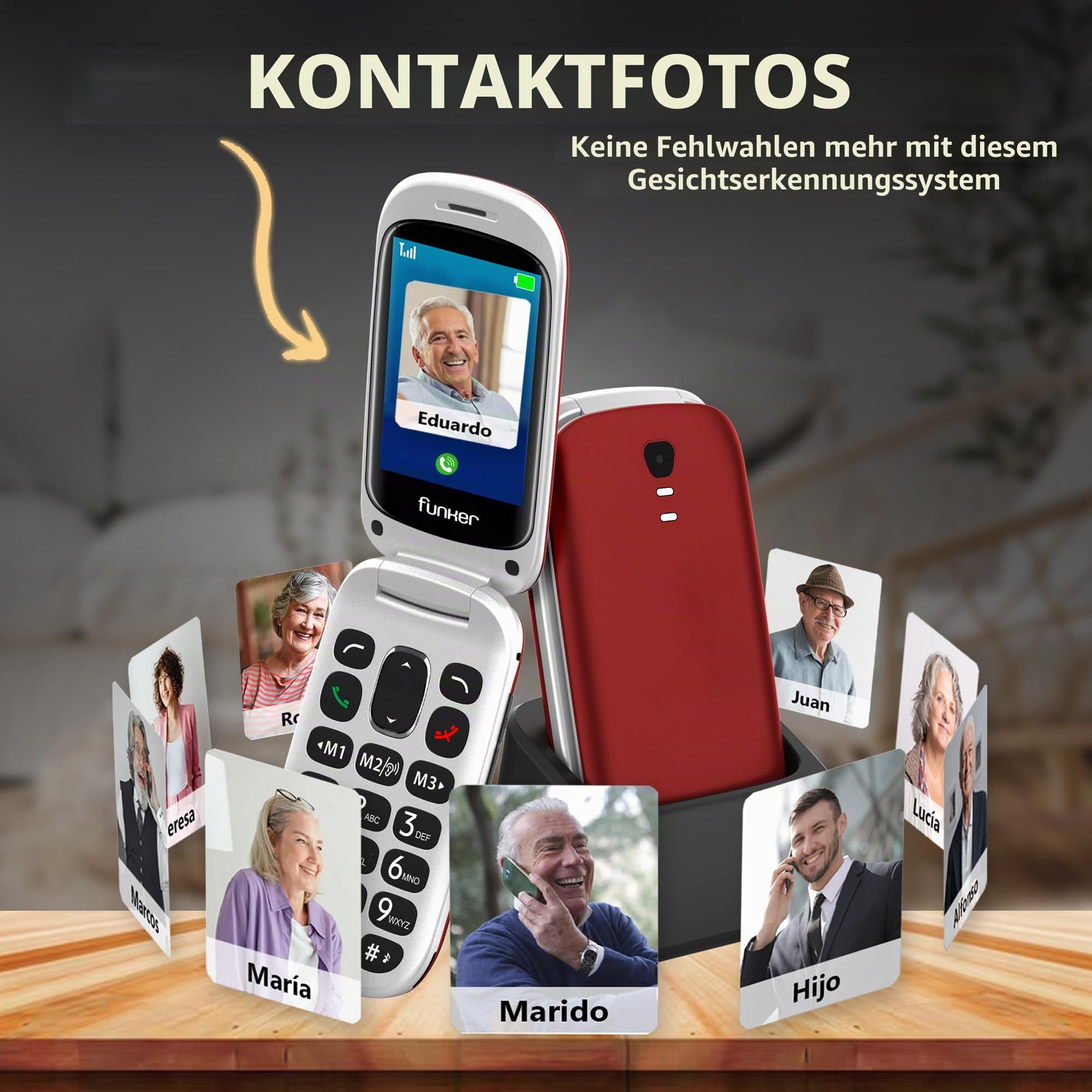 Funker Max Line E300 Max Tastenhandy mit Notruftaste 4G