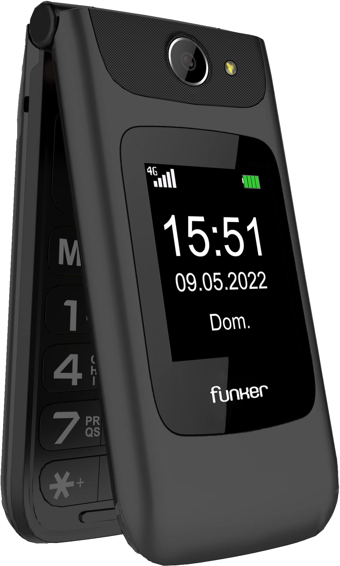 Funker C200 Comfort 4G Klapphandy Schwarz mit Notruftaste