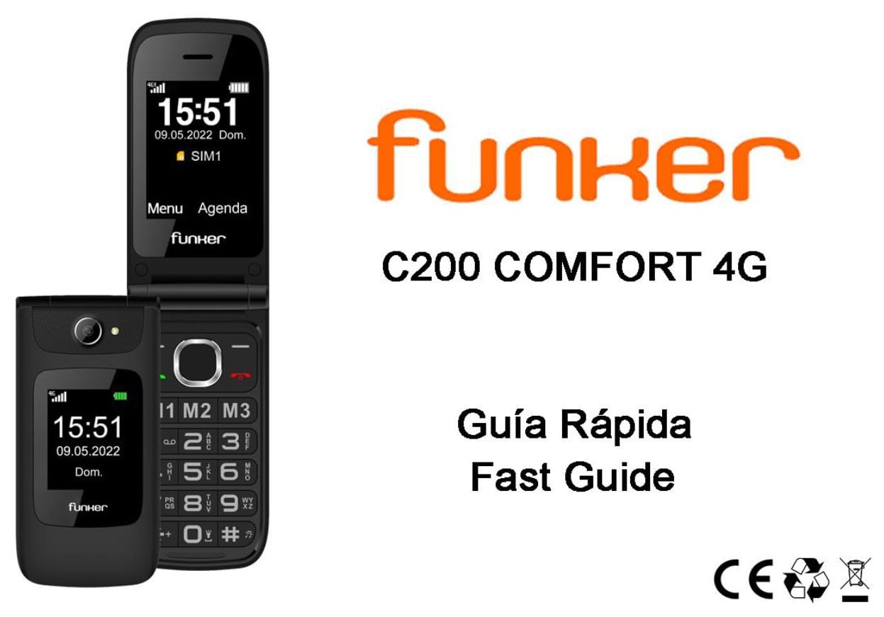 Funker C200 Comfort 4G Klapphandy Schwarz mit Notruftaste