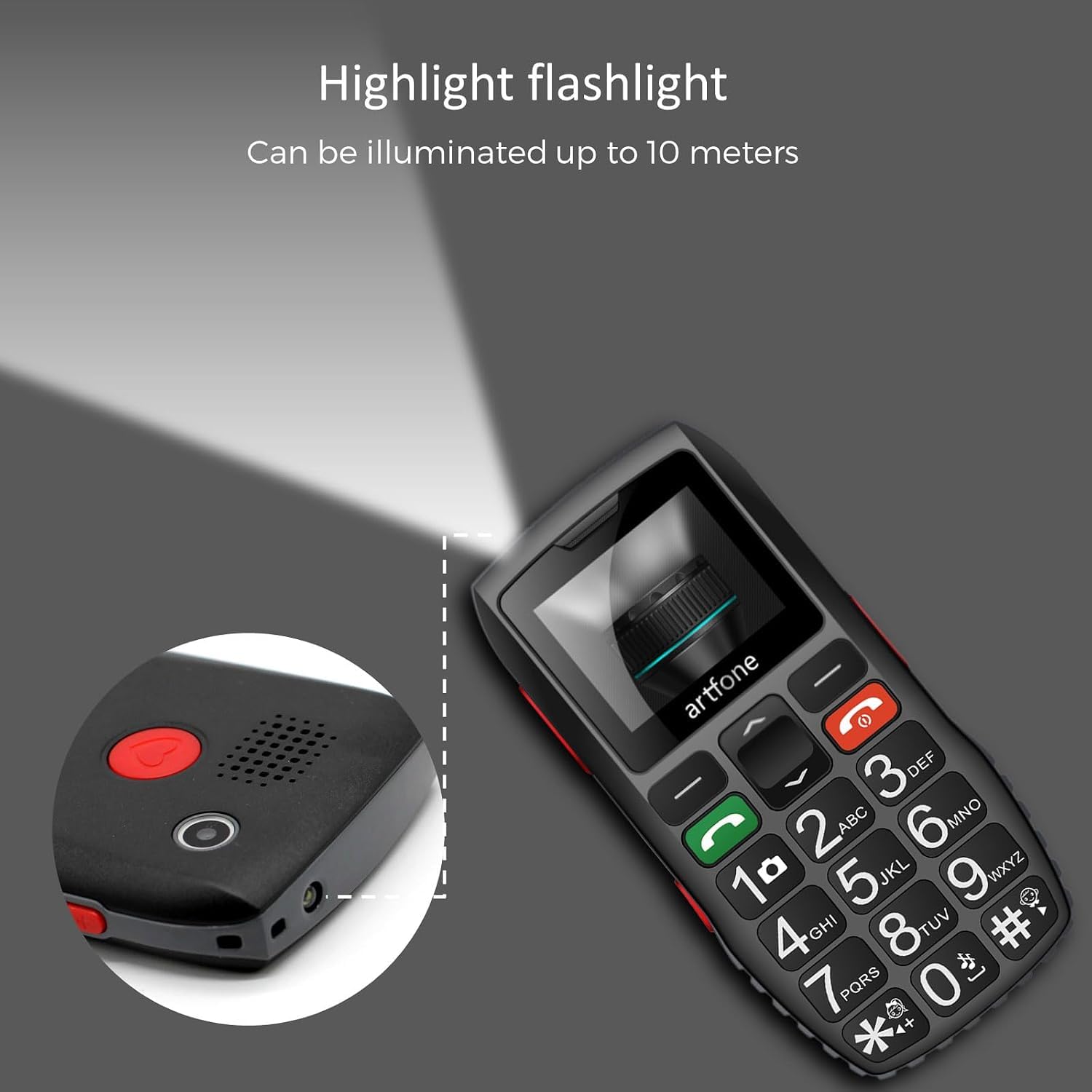Artfone C1 Tastenhandy große Tasten SOS-Taste Dual SIM 1800mAh