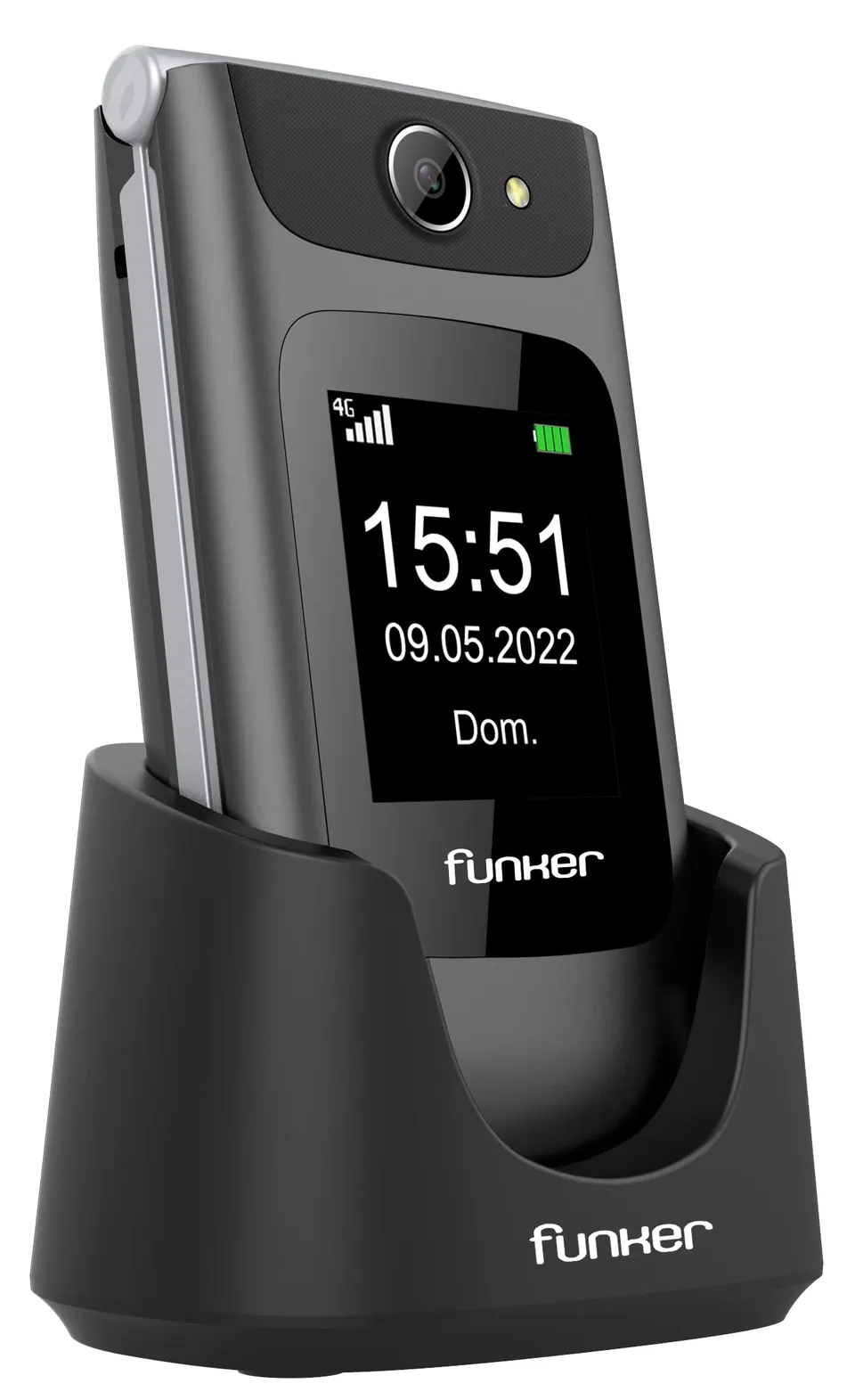 Funker C250 Comfort 4G Klapphandy mit Ladestation Notruftaste
