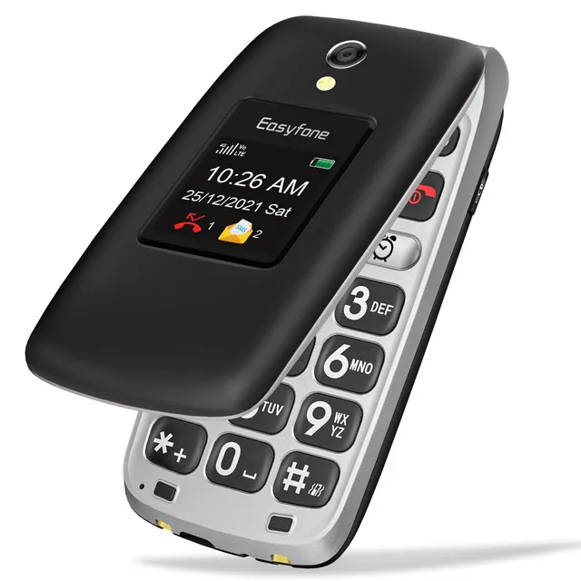 Easyfone Prime-A1 Pro Klapphandy mit Ladestation und SOS-Taste