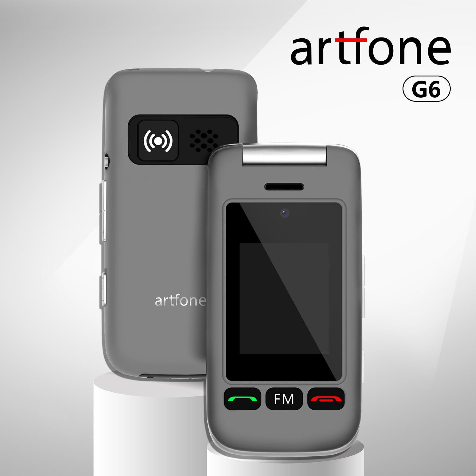 Artfone Senior G6 Klapphandy 4G grau Ladestation Notruftaste