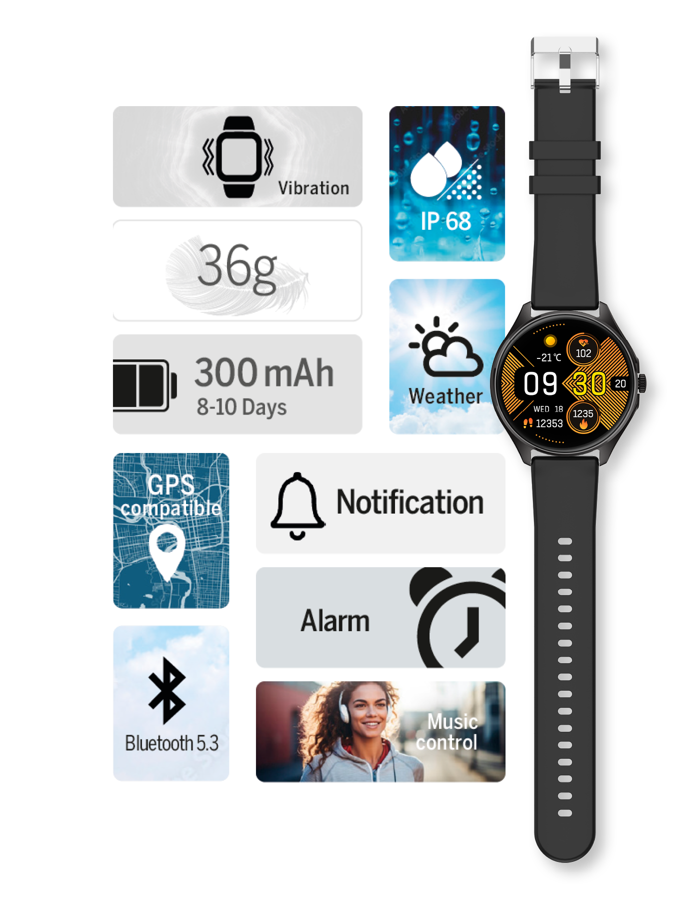 Bea-fon 402 Smartwatch mit AMOLED und GPS-Kopplung
