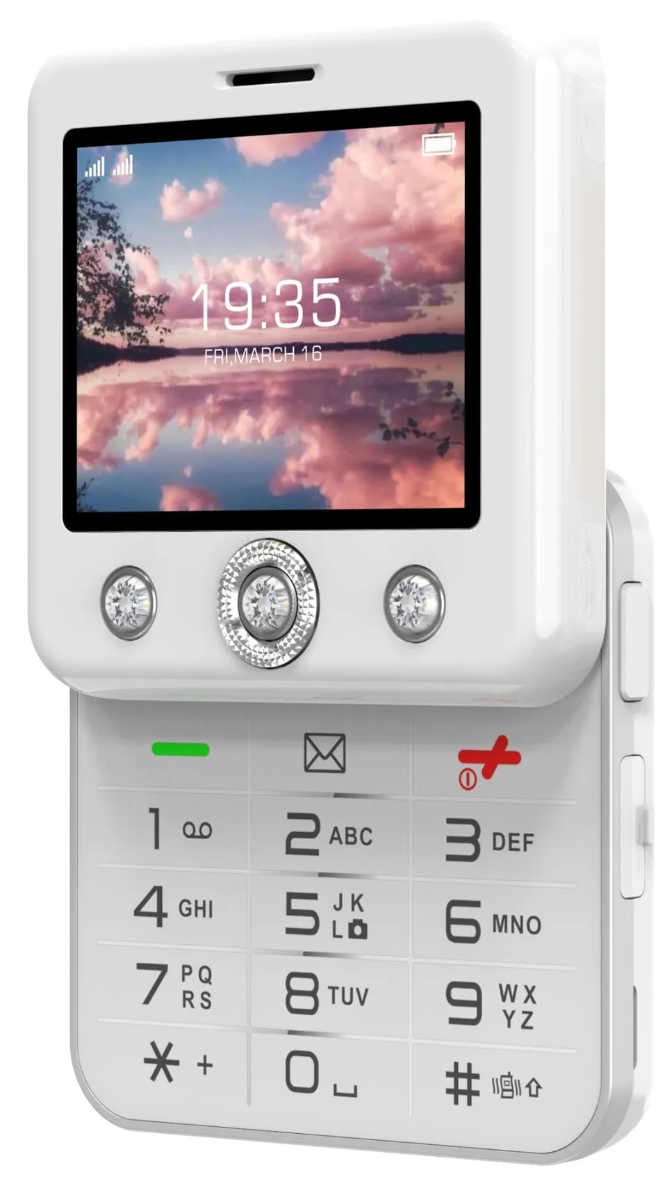 Onestyle GSM Diamond Tastenhandy weiß mit Notruftaste 4G